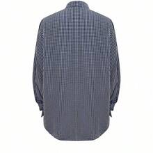 Nueva camisa casual de manga larga con lazo, puños y cuadros, elegante y de estilo para vacaciones, minimalista para ir al trabajo, uso diario, té, todas las estaciones, primavera - Fondo blanco con rayas negras - Ver 3