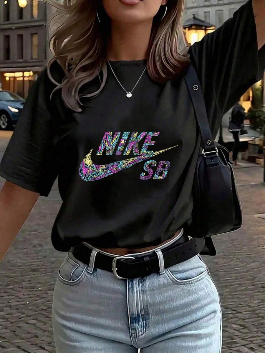Dam-T-shirts - Svart - Visa 1