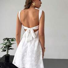 Women's Floral Knit Dress, Wedding Guest Dress, Holiday Dress, Graduation Dress, Date Party Dress, Solid Color Mini White Backless Umbrella Dress, Fitted Dress, Short Dress, Party Dress, Women's Graduation Dress, Teacher Outfit, Teacher Skirt Sexy Party Clubwear ,Tea Break, Perfect For Everyday Wear. It's Also Suitable For Work, Back-To-School, Afternoon Tea, Summer Music Festivals, Western Style, Nomadic Style, Birthday Parties, Graduation Ceremonies, Preppy Style, School Uniforms, Casua - Celeste - Ver 10
