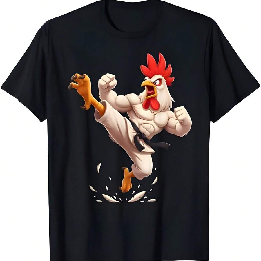 Camiseta de pollo Jiu Jitsu - Negro - Ver 1