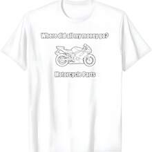 Camiseta divertida para motocicletas, bicicletas deportivas, camiseta de los ventiladores del cohete de la entrecruza - Blanco - Ver 1