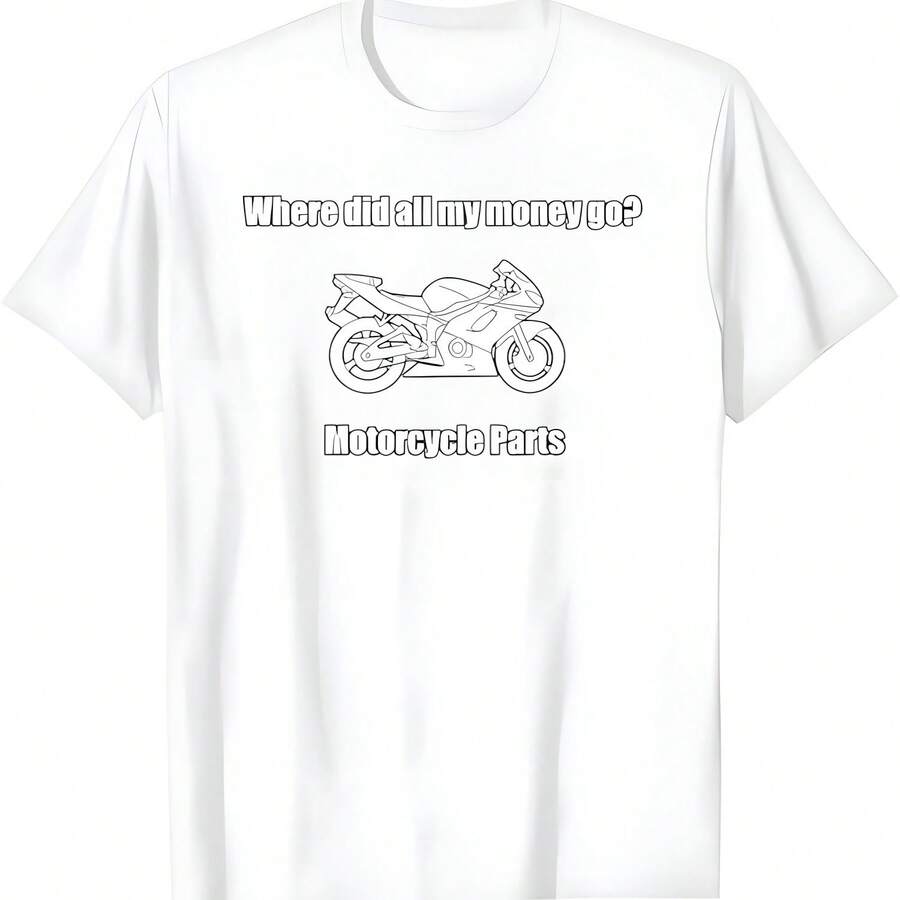 Camiseta divertida para motocicletas, bicicletas deportivas, camiseta de los ventiladores del cohete de la entrecruza - Blanco - Ver 1