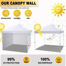 Lều che nắng chắn gió kích thước 2x3m/6.6x10ft, bao gồm 1 tấm vải vách bên, được làm từ vải Oxford dày dặn chống thấm nước, khả năng chống nắng UPF 50+, không bao gồm khung và vải mái che phía trên. - Nhiều màu - Xem 3
