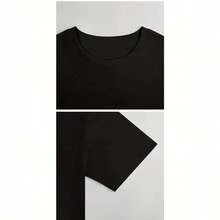Camiseta gráfica  con estampado nostálgico de los 90, camiseta de manga corta con estampado de dibujos animados, estilo urbano chic para uso diario para adolescentes. - Negro - Ver 2
