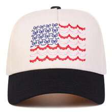 1pc Women's American Flag Truck Driver Hat, Embroidered Baseball Cap, Street Fashion Five-Panel Hat, Outdoor Sun Protection Casual Cap For Spring/Autumn Travel, Beach Vacation,Summer - Gạo xanh - Xem 3