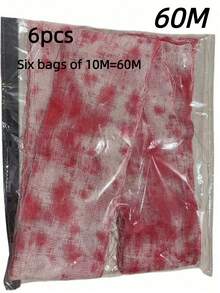 1pc 5M/10M/20M/30M/50M/60M Halloween Blood Cloth Decoration For Outdoor, Suitable For Halloween Indoor And Outdoor Party Supplies, Yard Tree Garden Halloween Party Decoration. Caution Tape Outdoor Supplies Props Thriller. (Color Is Randomly Dyed, Everything Is Subject To The Actual Product Received) (20M=2 Bags Of 10M) (30M=3 Bags Of 10M) (50M=5 Bags Of 10M) (60M=6 Bags Of 10M) Not In Rolls. OPP Bag Packaging - Multicolor - View 15