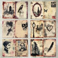 36 Blatt A5 (Europäische & Amerikanische Zeitungsmenschen Hintergrund) Scrapbooking Papier, geeignet für Bullet Journals, Collagen, Grußkarten, Scrapbooks und Basteleien - Rechteck - Übersicht 2