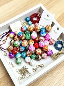 100/50pcs/1pc 時尚混色 10mm 壓克力圓形珠子，簡約可愛，適合女性手工 DIY 珠寶製作、珠寶、手鍊、耳環、項鍊、吊墜、手機掛飾、鑰匙圈等，情人節、母親節、父親節、生日派對等的完美禮物 - 查看 9