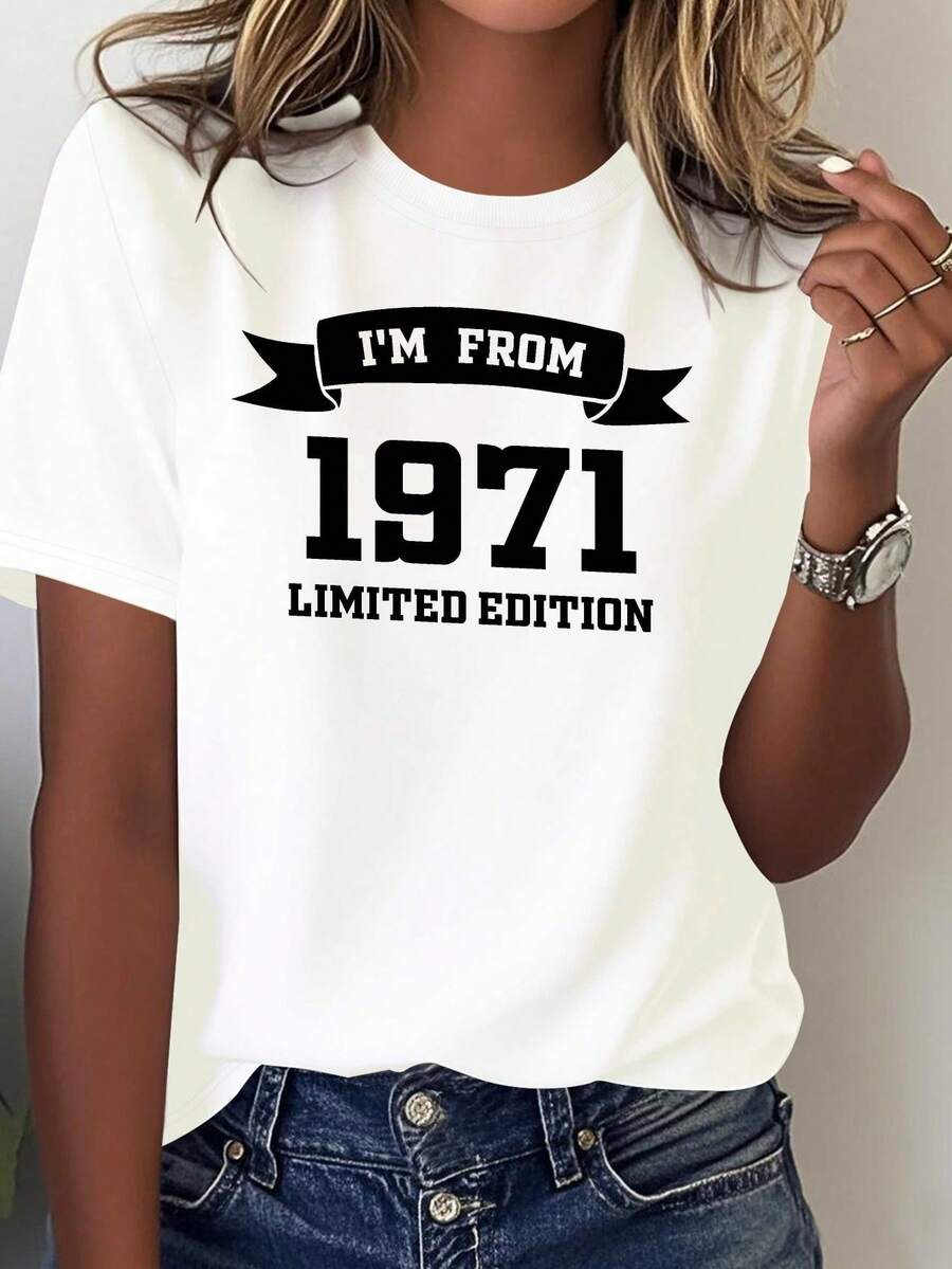 Camiseta cómoda encillara mujer, parte de la eión limit de 1971