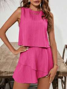 de 2 piezas para mujer para uso diario - Rosa Fucsia - Ver 5