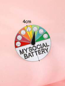 1pc Geometric Circle Smiling Face Fashion New Badge, Suitable For Men And Women Daily Wear, Backpack, Clothing Accessories (Expression Module Color Random) - WM240603 - View 2