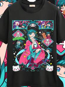 Camiseta unisex, BoticarioDiariosCamisaMaoMaoCamisaAnimeGráficoCamisetas,AnimeChicaCamisaRegaloParaÉl,RegalosParaElla,AnimeRegaloParaBF,UnisexoCamisa, ropademujerblusasparadamacasualescamisasdemujerblusablusasparamujercamisas, GráficasimpresoAmigable con la piel, estilo de los 90Retro, Ropa Urbana, De ModacasualCamisetas, GráficasimpresoAmigable con la piel, estilo de los 90Retro, Ropa Urbana, De Modacasualcamisetas - Negro - Ver 6