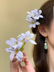 1个女士花朵发夹,3D立体花朵发饰,新娘发饰,氛围侧髻发夹,百搭节日发饰,甜美优雅发夹 - 彩色 - 查看 4