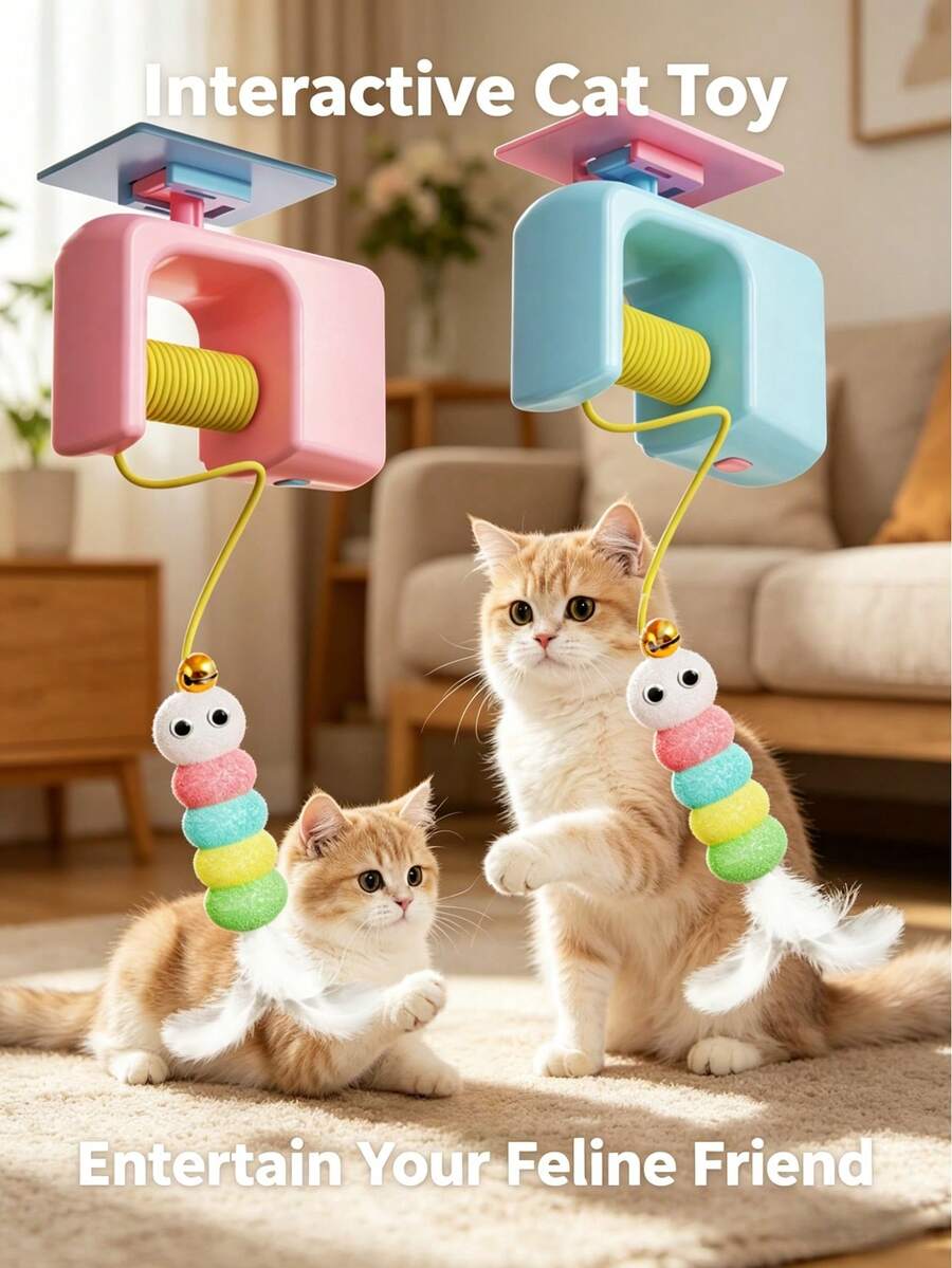 自动悬挂式宠物玩具，智能互动逗猫棒，室内解闷玩具，适合幼猫和成猫