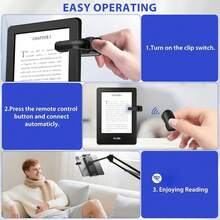 Remote Control Page Turner Compatible With Kindle Paperwhite Oasis Scribe EReaders Elipas Libra Clara, Page Turner Clicker For IPad Tablets Reading Novels Taking, Phone Camera Video Record Remote Triggers - Multicolor CH19 - View 2