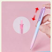 6/10 piezas Bolígrafo retráctil de tinta suave con degradado multicolor de 0,7 mm, práctico para oficina, estudio, escritura, regalo - Distribución mixta aleatoria - Ver 8