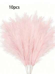 2/10/20pcs Artificial Pampas Grass, Artificial Plants, Boho Style Decor, Home Decor, Room Decor, Vase Filler, Wedding Decor, Christmas Decor, Spring Decor - Baby Pink - View 5