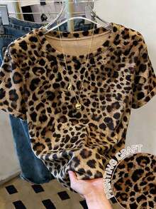 Women's Short-Sleeved T-Shirt With A Round Neck And Plaid Pattern, Versatile For Everyday Casual Wear - 黑色 - 查看 6