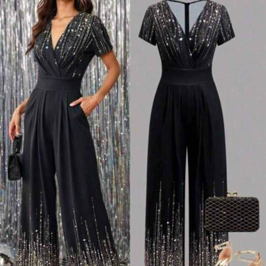 Women's Elegant Solid Color Cinched Waist Jumpsuit For Commuting Spring Summer Elegant Valentine's Day  Red   Formal Summer Spring Easter Festival Party Beach Wedding Graduation Elegant Casual Vacation Sports Formal  Y2k Business Country - Multicolor - Ver 1