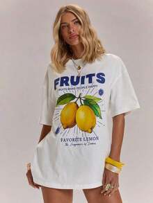 Camisetas estampadas, Camisetas de algodón para mujer, Oferta limitada por tiempo limitado, Nuevos productos de la temporada, Camisetas oversize, Camisetas de mujer con cuello redondo y estampado de letras y limones, Camisetas de manga corta informales y versátiles para uso diario, Camisetas holgadas, Camisetas de limones, Tops informales, Camisetas con estampados gráficos, Tops de vacaciones, Tops de playa, Tops de isla, Tops para exteriores, Tops estilo italiano, Tops blancos, Tops de verano, Conjuntos de verano para mujer, Blusas informales para mujer, Conjuntos de vacaciones para mujer, Conjuntos de fiesta para mujer, Camisetas gráficas para mujer, Conjuntos de playa para mujer 6ZJD - Negro - Ver 5