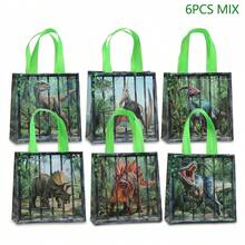 6/12/24 piezas Bolsas de regalo con temática de dinosaurio con asas, bolsas de regalo de tela no tejida con temática de dinosaurio, bolsas de regalo para fiesta de cumpleaños con temática de dinosaurio, adecuadas para suministros de fiesta con temática de cumpleaños, también se pueden usar como bolsas de compras. - Multicolor - Ver 17