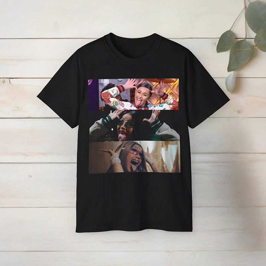 AH HA Graphic Tee, Shirt, , Hirt, Tour Shirt220g Heavyweight 100% Cotton T-Shirt. Butterfly Print. Unisex Sizing. Round Neck Inspirational T-Shirt. Cute And Beautiful Y2K-Inspired Summer Top, Perfect For The Outdoors, Home, Work, Or Street Wear. Casual, Loose-Fitting Everyday T-Shirt. - 黑色 - 查看 1