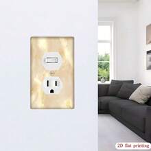 1pc [2D Printed] Marble With Gold Line Light Switch Panel, Socket Cover Plate, Decorative Wall Mounted Switch Socket Cover, Suitable For Bathroom & Kitchen, Unisex - B - View 3
