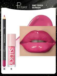 Pudaier 2-In-1 Lip Set: Moisturizing Lip Liner Pencil And Lip Gloss | Waterproof And Smudge-Proof, Defines Lip Shape, Universal Shades | Great Valentine's Day Gift - 08+10 - 查看 7