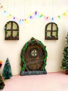 5.1 Inch Window Frame Set, Creative Fairy Garden Tree Decor, Yard Art Garden Sculpture Outdoor Decoration Accessory, Comes With Adorable Ladder, Exclusive For Yard - A - View 12