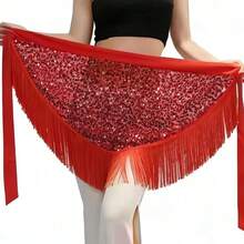 1pc Women's Sequin Fringe Belly Dance Hip Scarf - Shimmering Waist Wrap For Carnival, Jazz Dance, Festivals & Nightclubs Bohemian Retro Beach Party Costume Accessory,Beach Accessories For Women - Multicolor - View 7