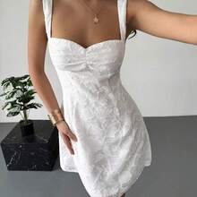 Women's Floral Knit Dress, Wedding Guest Dress, Holiday Dress, Graduation Dress, Date Party Dress, Solid Color Mini White Backless Umbrella Dress, Fitted Dress, Short Dress, Party Dress, Women's Graduation Dress, Teacher Outfit, Teacher Skirt Sexy Party Clubwear ,Tea Break, Perfect For Everyday Wear. It's Also Suitable For Work, Back-To-School, Afternoon Tea, Summer Music Festivals, Western Style, Nomadic Style, Birthday Parties, Graduation Ceremonies, Preppy Style, School Uniforms, Casua - Celeste - Ver 6