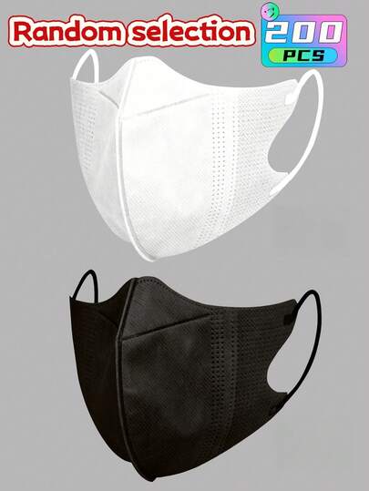 GCGIGUI 10-200pcs New 3D Breathable Daily Shaping Face Mask, Unisex, UV Protection, Complexion Enhancing. White Mask Material Requires No Dyeing And Has No Odor. Other Color Masks May Have Slight Scent Due To Dyeing, Which Is Normal. Please Refer To Size Details In The Image. Black And White Are Premium Products, Colored Ones Are Standard. Recommended To Choose Black Or White.
