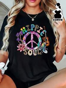 Camiseta de Mujer% Algodón, Talla, Elegante para el Día de San Valentín, Camiseta Casual de Cuello Redondo para Mujer de Talla con Estampado de Personajes de Dibujos Animados, Manga Corta, Tela con Ligera Elasticidad, Ligera, Transpirable, Éxito de  de Verano - Negro - Ver 3
