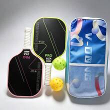 High Quality USAPRO Certified Lightweight Acid-Washed Fiberglass Tennis Racket Set, Includes Tennis Racket Bag + 2 Tennis Balls + 1 Tennis Racket, Made Of Glass Carbon Fiber And Graphite Composite Material, Professional Outdoor Sports Accessories - Pink - View 2