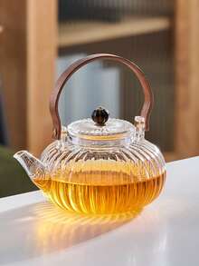 Tetera de vidrio transparente, apta para estufa, preparación de té, regalo de juego de té, hecha de vidrio borosilicato transparente de alta calidad, apta para uso doméstico, restaurante, hotel y oficina - Multicolor - Ver 15