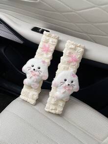 1/2pcs Cute Seal & Starfish Plush Car Seat Belt Covers, Safety Protection Pads - Multicolor - View 6