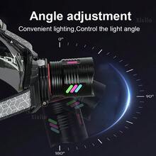 30W Super Bright LED Headlamp 1000M Long Range IPX6 Waterproof 8H Runtime Zoomable 4 Modes Type-C Rechargeable Built-In Power Bank For Camping Fishing Emergency Work - Headlamp - View 6