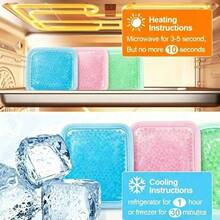 1pc Square Reusable Ice Pack, Face, Hand, Foot Cold Compress, Soft Gel Bead Cooling Pad, Suitable For Home, Gym, Travel, Daily Cooling Essential - Multicolor - View 5