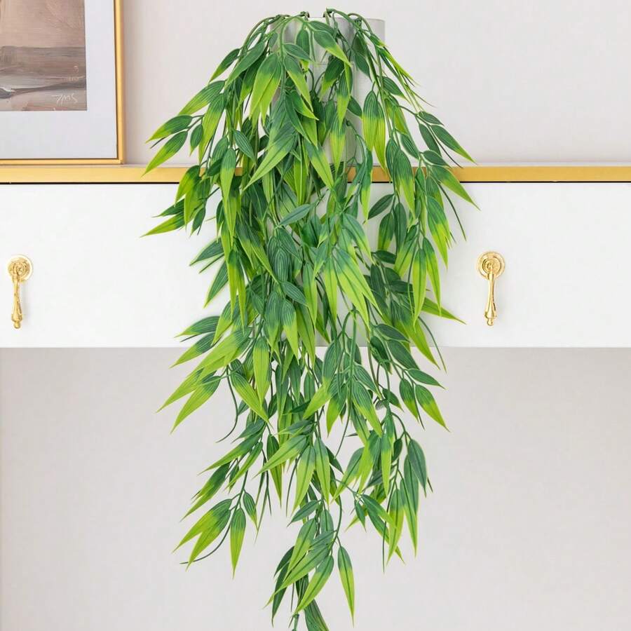 1件人造植物,吊掛式植栽盆,壁掛式裝飾架,適用於室內外,客廳架子裝飾,家居裝飾,房間裝飾,花園裝飾,牆面裝飾 - 綠色 - 查看 1