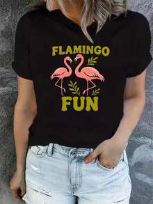 1 Women's Summer Short Sleeve T-Shirt With Print, Modern And Casual, Machine Washable, Comfortable Fit, 2D Flat Print, 180g, 100% Cotton. - 黑色_09 - 查看 12