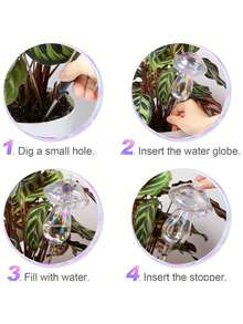 2 chậu trồng cây tự tưới hình nấm bằng thủy tinh, kiểu dáng suông, tưới nhỏ giọt tự động, bình tưới cây bằng thủy tinh trong suốt dùng cho làm vườn. - A - Xem 7