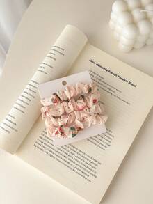 Bộ 4 dây buộc tóc bằng vải chiffon in hình trái cây, dễ thương, tươi tắn, nhẹ nhàng và thanh lịch, thích hợp để sử dụng hàng ngày. - Nhiều màu - Xem 7
