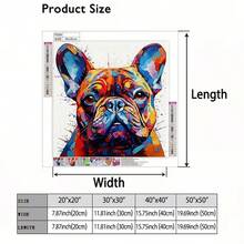 Tranh đính đá acrylic 5D tròn mới, hình chú chó Bulldog đầy màu sắc, kỹ thuật khảm tinh xảo. Có thể dùng làm tranh trang trí tường nhà, sản phẩm thủ công sáng tạo, ý tưởng quà tặng tuyệt vời cho bạn gái, bố mẹ, bạn bè để thể hiện ý nghĩa và gu thẩm mỹ nghệ thuật. Không kèm khung. - viên kim cương tròn - Xem 5