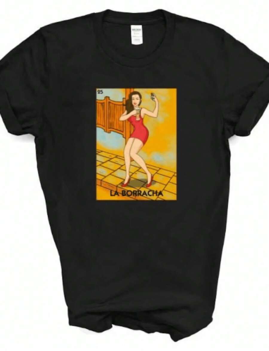 1 Piece "World's Best Grandma" T-Shirt For Grandparents' And Mother's Day, Spanish Grandma T-Shirt, Latin Grandma, 180g 100% Cotton - 黑色 4 - 查看 1