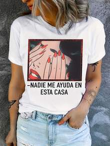 Camiseta Divertida con Huella Digital y Re - Blanco - Ver 2