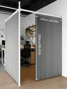 Household Foldable Door Curtain, No-Drill Installation, Privacy Dust-Proof Partition Curtain, Suitable For Bedroom, Kitchen And Bathroom. Thickened Blackout Wind-Proof, Simple Fabric Design, Suitable For All Seasons. - ML - View 13
