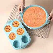 Silicone Cake Baking Mold Set High Temperature Resistant Oven Baking Dish Cake Bread Toast Kitchen Muffin Baking Mold - b - Ver 3