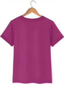 New Arrival: Christmas Themed Santa Claus Print T-Shirt, Perfect For Women's Casual Wear, Holidays, Short Sleeves, Round Neck, Suitable For Spring And Summer, Machine Washable, Fashionable Women's Clothing, Versatile For Outings, Flattering And - 紅玫瑰 - 查看 5