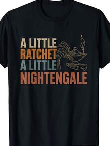 Camiseta Divertida para Enfermera RN - Un Toque de Humor, un Toque de Brio, Camiseta Unisex Suave y Transpirable, con Iconos (Estetoscopio), Tallas S-XXXL, Ropa Casual para Enfermeras, Ropa de Graduación en Enfermería, Tallas Grandes - Negro - Ver 1