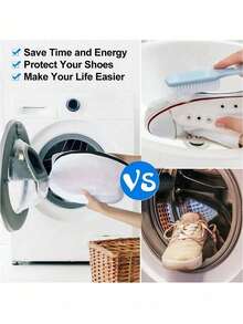 1pc White With Black Zipper Shoe Washing Bag, Shoe Storage Bag, Household Shoe Washing Bag, Shoe Washing Filter Net Bag, Laundry Bag, Washing Machine Filter Bag, Anti-Deformation Laundry Bag, Anti-Entanglement Laundry Bag, Anti-Stain Laundry Bag, Travel Shoe Storage Bag, Suitable For Dresses, Pants, Shoes, Jeans, Boots, Suitable For Spring And Summer, Minimalist Style - A - View 5